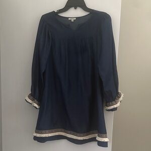 JODIFL Denim Blue Top with Ivory Details